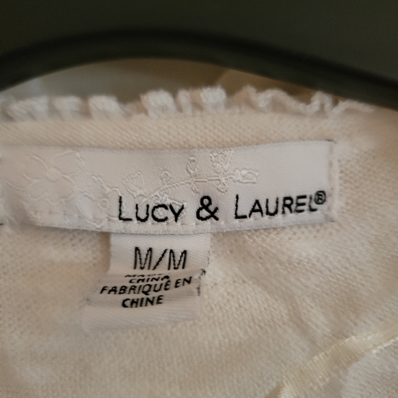 Heathered White Frilly Cardigan - Picture 2 of 5